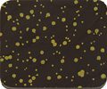 A black square with yellow spots, SPRINKLES, GOLD, 10" X 11".