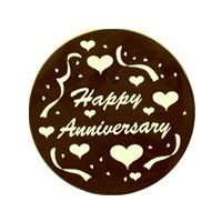 Happy Anniversary Hearts Two Round Chocolate Dessert