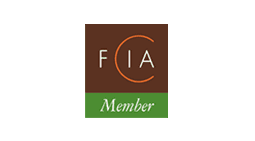 Fia member logo on a brown background.