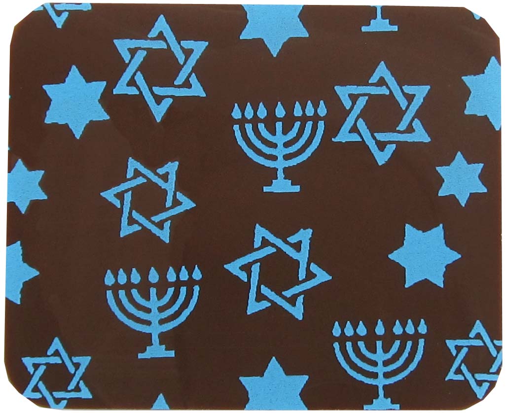 Hanukkah coasters with hanukkah menorahs.
